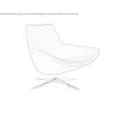 Swivel armchair upholstered in fabric with a 4-star base Ledenice