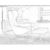 Swivel leather armchair with high backrest Ledenice