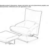 Fabric armchair with high backrest Panki