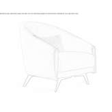 Fabric armchair with removable cover and armrests Roburent