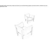 Fabric armchair with removable cover and armrests Gubden