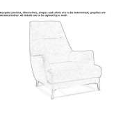 Fabric armchair with high backrest and armrests Albury