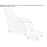 Bergere textile armchair with high backrest and footrest Arevalo