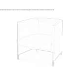 Leather upholstered armchair with armrests Brunn