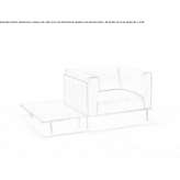 Fabric upholstered armchair with removable cover and armrests Ballon