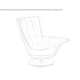 Leather swivel armchair with armrests Edgewood