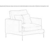Fabric armchair with removable cover and armrests Banares