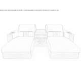 Chaise longue upholstered with fabric Sura