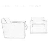Leather upholstered armchair with armrests Leonovo