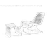 Fabric armchair with footrest Yucuita