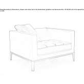Leather upholstered armchair with armrests Rivieres