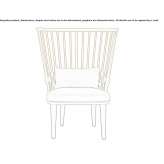 Beech armchair with high backrest Chuckey