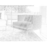 Fabric armchair with removable cover and armrests Moroeni