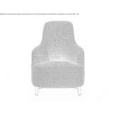 Bergere textile armchair with armrests Bludenz