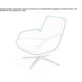 Swivel armchair upholstered in leather Anamoros