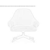Swivel fabric armchair with a 4-star base Avallon