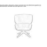 Swivel armchair on trestles with high backrest Issiglio