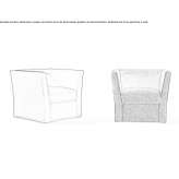 Fabric armchair with removable cover and armrests Havarna
