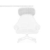 Swivel armchair with 4-star base and headrest Avallon