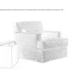 Fabric armchair with armrests Crescent