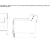 Armchair upholstered in fabric with a removable cover Belene