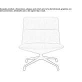 Upholstered swivel armchair with 4-star base Amacuzac