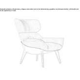 Fabric armchair with armrests Orsay