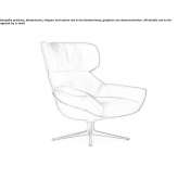 Leather swivel armchair with a 4-star base and armrests Orsay