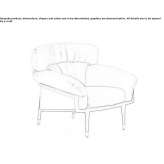 Fabric armchair with headrest Cacique