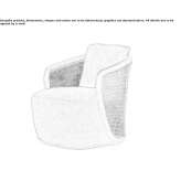 Fabric armchair with armrests Orsay