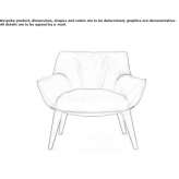 Leather armchair with armrests Orsay