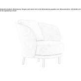 Leather armchair with armrests Orsay