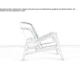 Leather armchair with high backrest and armrests Trion