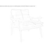 Armchair upholstered in leather or fabric with armrests Burwell