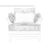 Fabric armchair with armrests Gualaceo