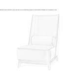 Armchair upholstered in leather or fabric with a high backrest Kyritz
