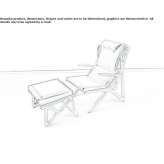 Leather armchair with armrests and footrest Gouezec