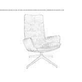 Swivel armchair with 4-star base and headrest Villadoz
