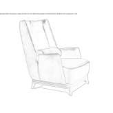 Leather or fabric armchair with high backrest and armrests Kyritz