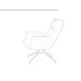 Fabric armchair on trestles with armrests Issoire