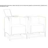 Armchair upholstered in fabric with armrests and a table Pecel
