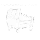 Quilted vinyl leather armchair with armrests Sumrall