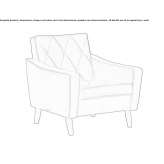 Armchair in quilted fabric with armrests Sumrall