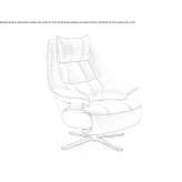 Leather swivel armchair with a 4-star base and armrests Kannus