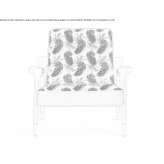 Fabric upholstered armchair with armrests Gypsum