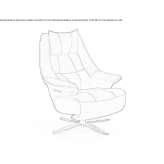 Swivel fabric armchair with a 4-star base and armrests Kannus
