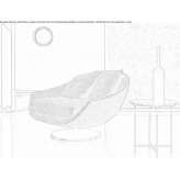 Swivel fabric armchair with removable cover and armrests Udanin