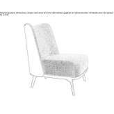 Fabric armchair with high backrest Roisel