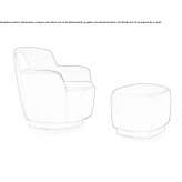 Swivel fabric armchair with armrests Garrigas