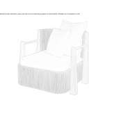 Upholstered teak armchair with armrests Isniq